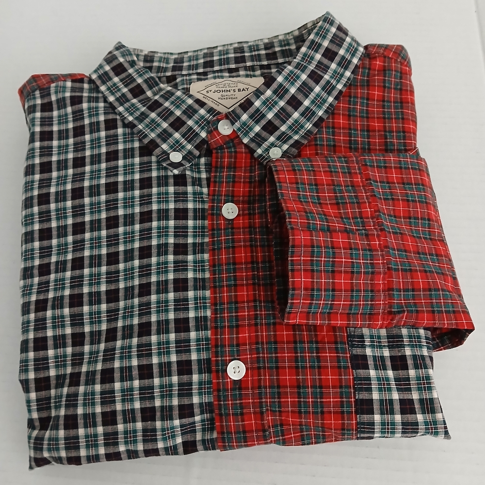 St. John's Bay Red and Black Plaid Button Down Shirt Size XXL New $20 - Picture 12 of 12